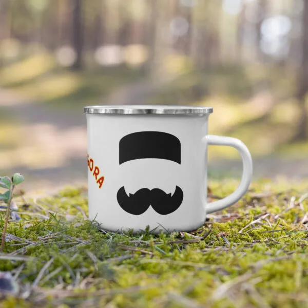 Tasse de camping en émail - Crna Gora/Moustache Monténégrine