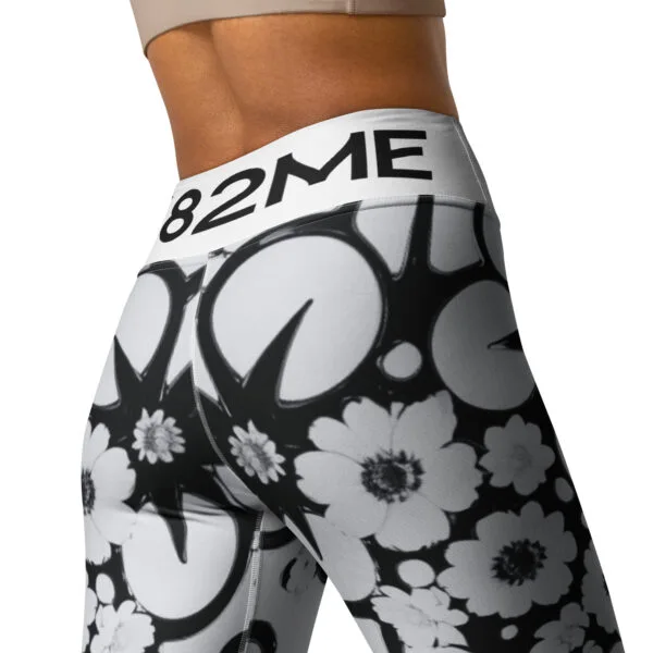 Leggings de yoga all over mujer Flowers B&W