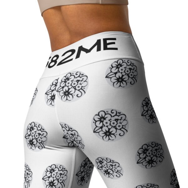 Leggings de yoga all over mujer Flower Bubbles B&W