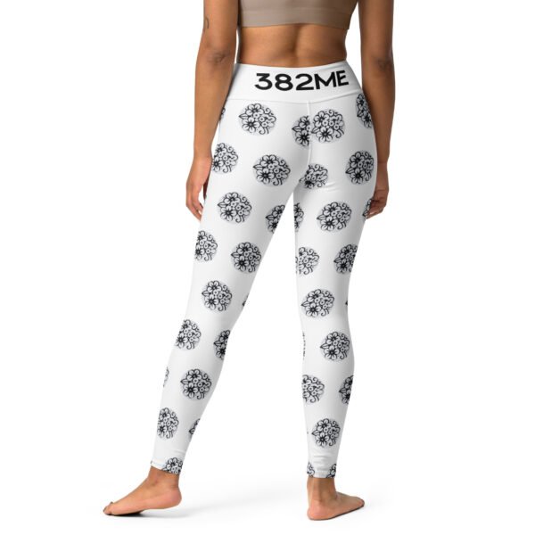 Leggings de yoga all over mujer Flower Bubbles B&W
