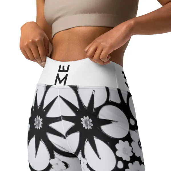 Leggings de yoga all over mujer Flowers B&W
