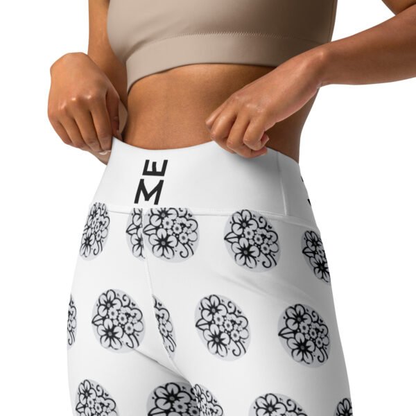 Leggings de yoga all over mujer Flower Bubbles B&W