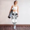 Leggings de yoga all over mujer Flowers B&W