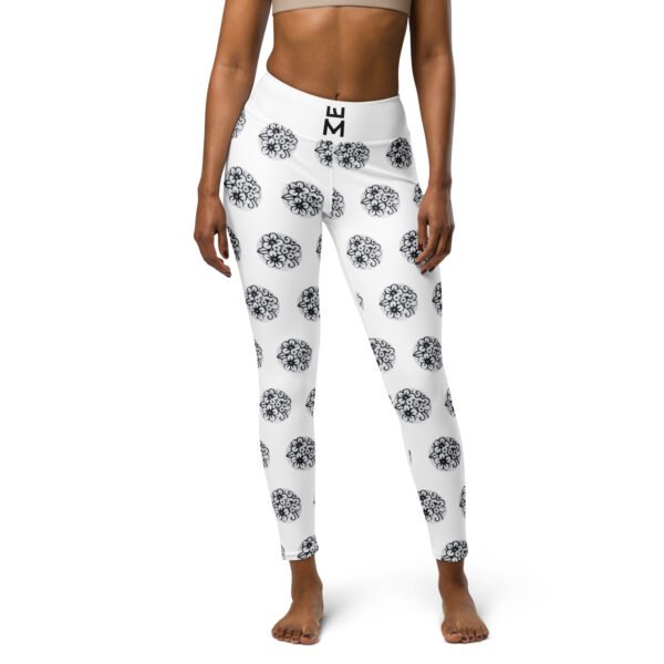 Leggings de yoga all over mujer Flower Bubbles B&W