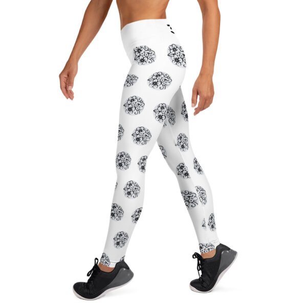 Leggings de yoga all over mujer Flower Bubbles B&W