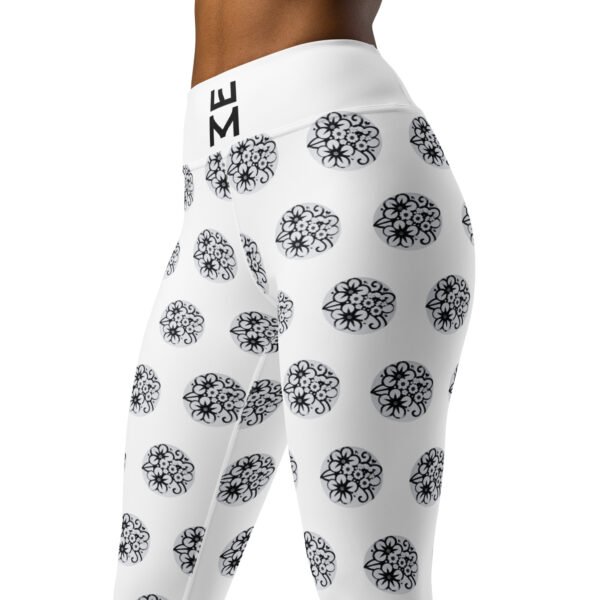 Leggings de yoga all over mujer Flower Bubbles B&W