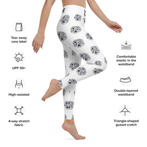 Leggings de yoga all over mujer Flower Bubbles B&W