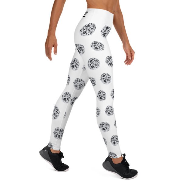 Leggings de yoga all over mujer Flower Bubbles B&W