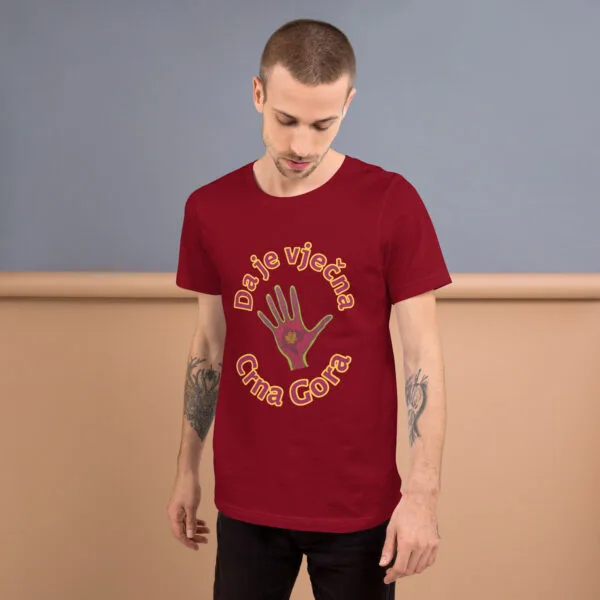 Camiseta cuello redondo manga corta unisex Vječna CG  & Ruka