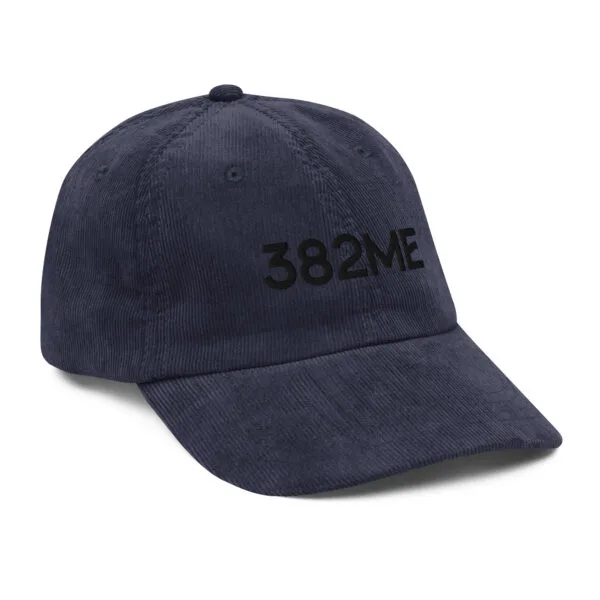 Gorra de pana vintage bordada 382ME  Black