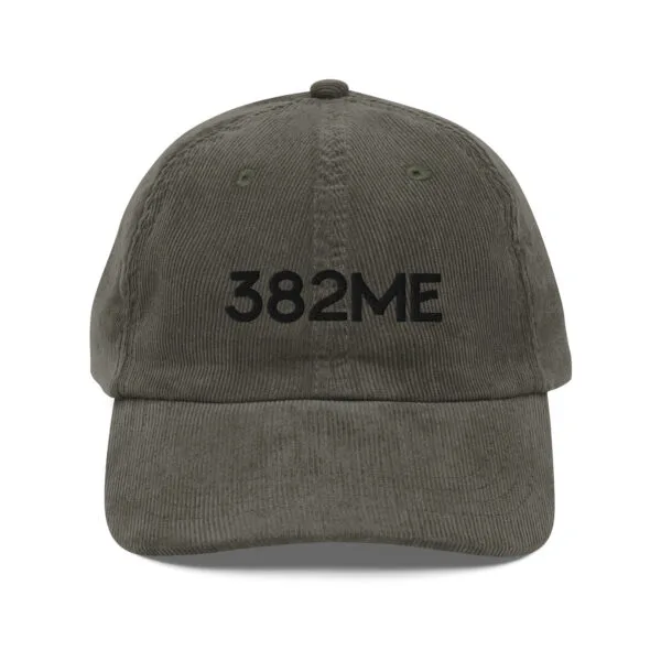 Gorra de pana vintage bordada 382ME  Black