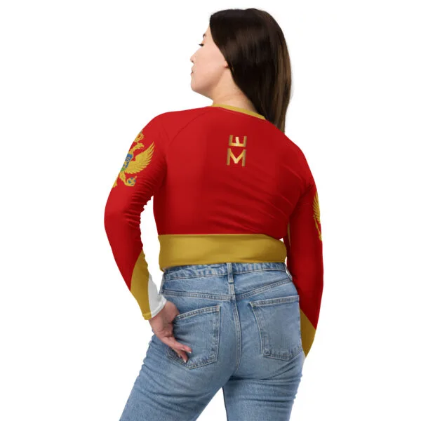 Top curto de manga comprida - Bigode Montenegrino (vermelho)