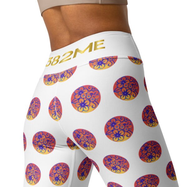 Leggings de yoga pour femmes - Fleurs et bulles colorées