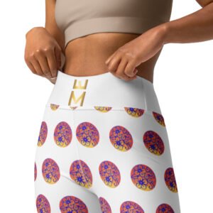 Leggings de yoga pour femmes - Fleurs et bulles colorées
