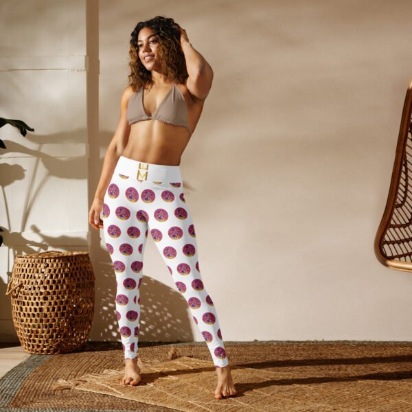 Leggings de yoga pour femmes - Fleurs et bulles colorées