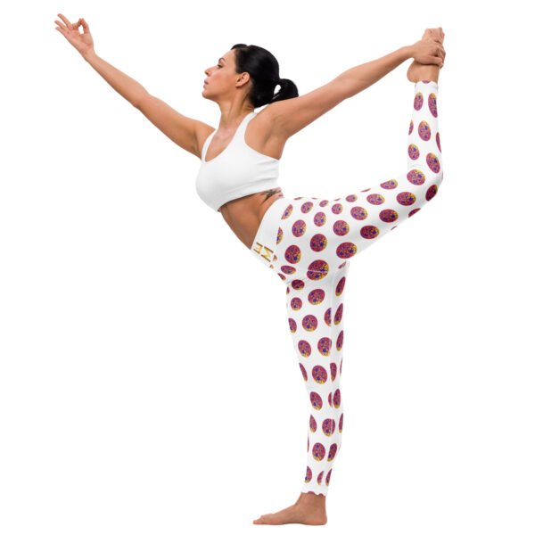 Leggings de yoga pour femmes - Fleurs et bulles colorées