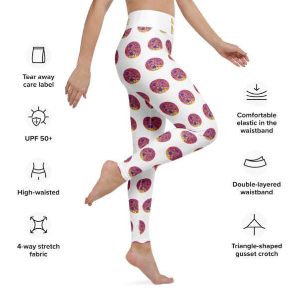 Leggings de yoga pour femmes - Fleurs et bulles colorées