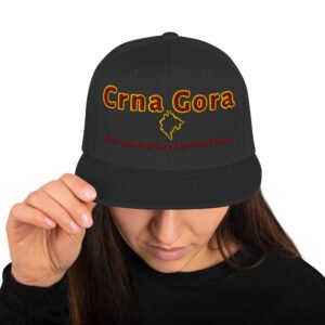 Atraktivna Snapback kapa - Mapa Crne Gore (crveno)